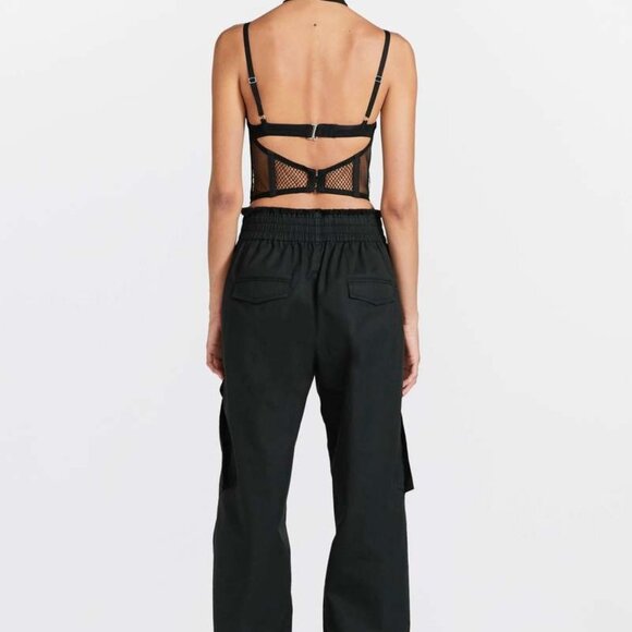 Dion Lee Net Lace Layered Top in Black mesh crop tank top corset - Picture 7 of 10